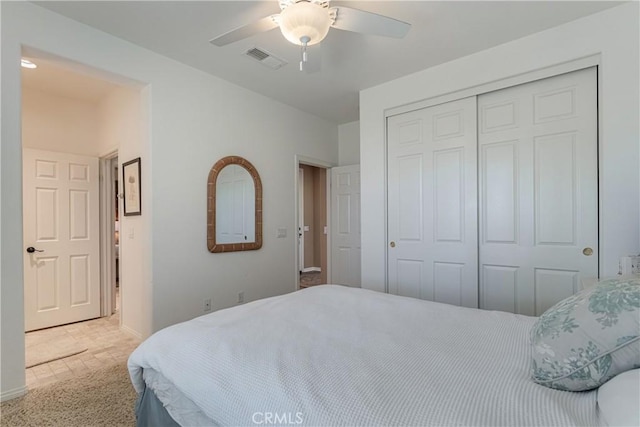 36702 Doreen Dr, Murrieta, CA 92563 - bedroom featuring a closet and ceiling fan