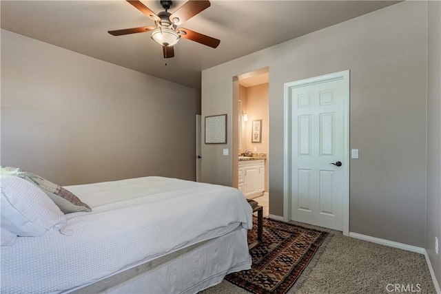 36702 Doreen Dr, Murrieta, CA 92563 - bedroom featuring carpet flooring, ensuite bathroom, and ceiling fan