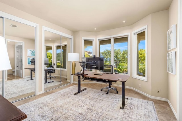 9698 Welk View Dr, Escondido, CA 92026 - carpeted office featuring baseboards and recessed lighting