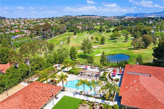 27972 Via Chocano, Mission Viejo, CA 92692 - drone / aerial view of a local golf course, a water and mountain view, and a pool area