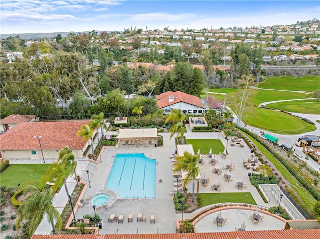 27972 Via Chocano, Mission Viejo, CA 92692 - aerial perspective of suburban area with a pool