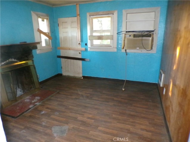 3688 Koloko St, Clearlake, CA 95422 - foyer entrance with dark wood-style flooring, healthy amount of natural light, and cooling unit