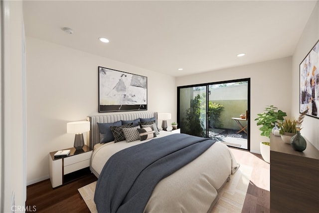 13115 Le Parc, Chino Hills, CA 91709 - bedroom with access to exterior, wood finished floors, and recessed lighting