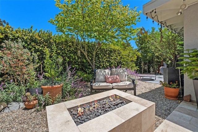 19172 Sierra Maria Rd, Irvine, CA 92603 - view of patio featuring a fire pit