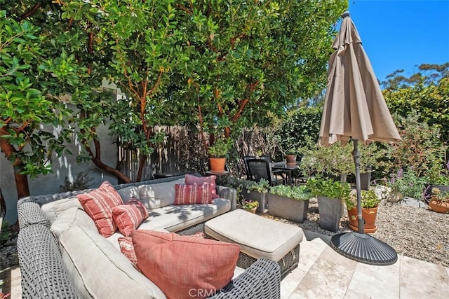 19172 Sierra Maria Rd, Irvine, CA 92603 - view of patio featuring an outdoor hangout area
