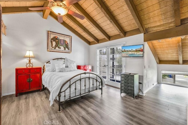26 Pueblo Vista Dr, Palm Springs, CA 92264 - bedroom with wooden ceiling, multiple windows, baseboards, and wood finished floors