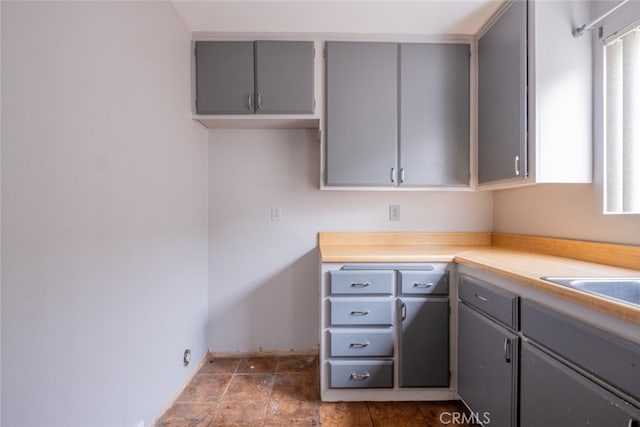 1341 N Keystone St, Burbank, CA 91506 - kitchen with gray cabinets, light countertops, and healthy amount of natural light