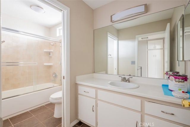 1341 N Keystone St, Burbank, CA 91506 - full bathroom featuring vanity, enclosed tub / shower combo, and tile patterned flooring