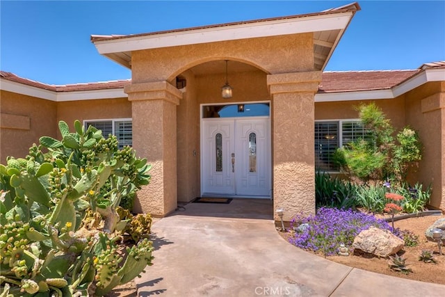 58598 Santa Maria Dr, Yucca Valley, CA 92284 - entrance to property with stucco siding