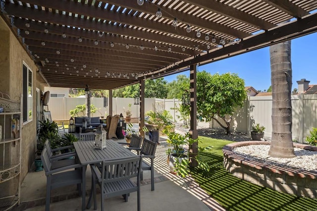 1990 Willowbrook Dr, Oceanside, CA 92056 - fenced backyard featuring a pergola, a patio, and outdoor dining area