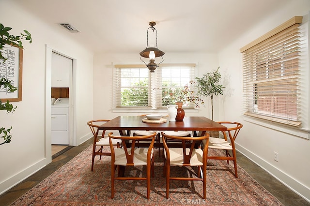 2057 Oakwood St, Pasadena, CA 91104 - dining space featuring washer / dryer and baseboards