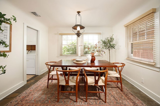 2057 Oakwood St, Pasadena, CA 91104 - dining area featuring washer / dryer and baseboards