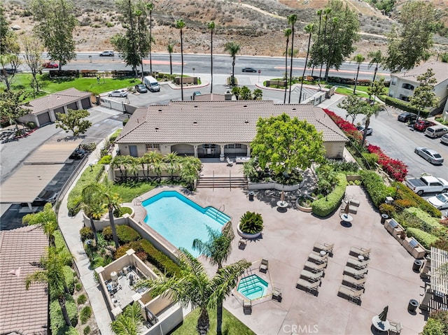 375 Central Ave Unit 173, Riverside, CA 92507 - drone / aerial view of a pool area