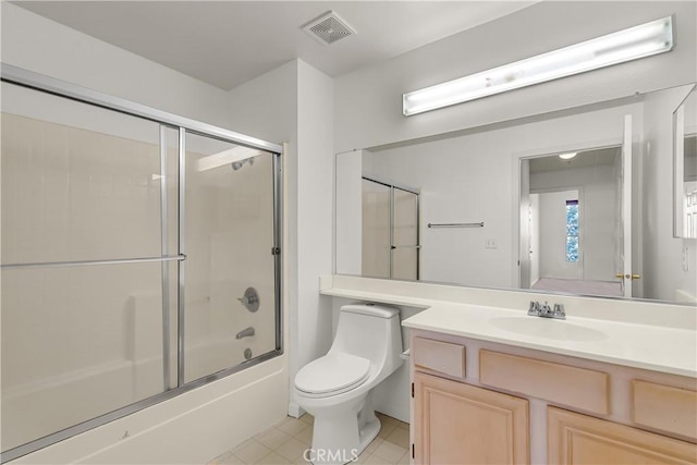 375 Central Ave Unit 173, Riverside, CA 92507 - bathroom featuring vanity, toilet, combined bath / shower with glass door, and tile patterned floors