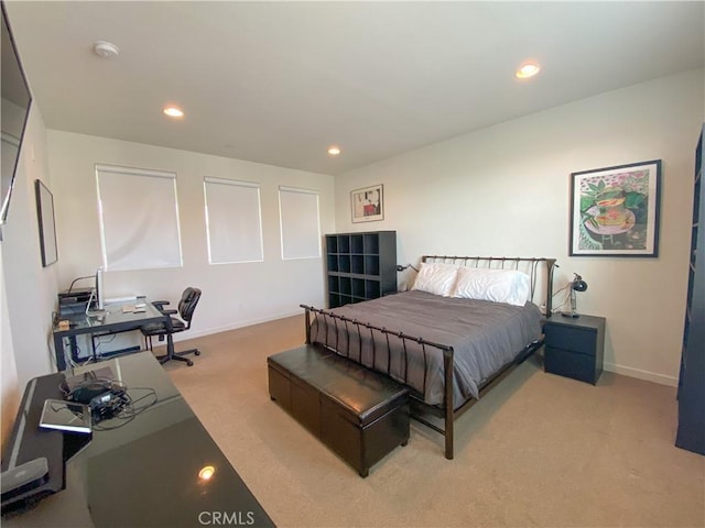 5 Abarrota St, Rancho Mission Viejo, CA 92694 - bedroom featuring light colored carpet, a desk, baseboards, and recessed lighting