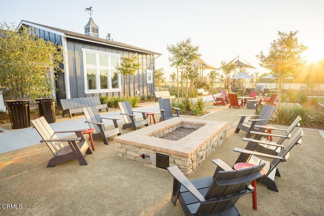 30106 Stargazer Way, Menifee, CA 92584 - view of patio / terrace featuring a fire pit
