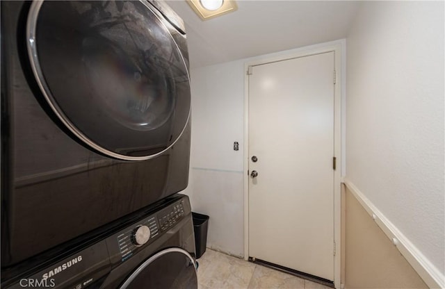 9979 Timbermist Ct, Rancho Cucamonga, CA 91737 - washroom featuring estacked washer and dryer