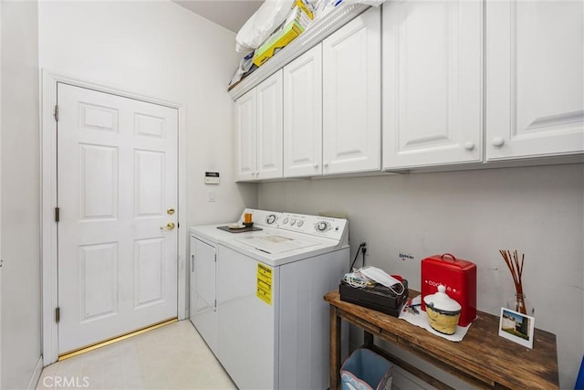 2403 Crocus Dr, Bakersfield, CA 93311 - laundry area featuring cabinet space, washer and dryer, and light floors