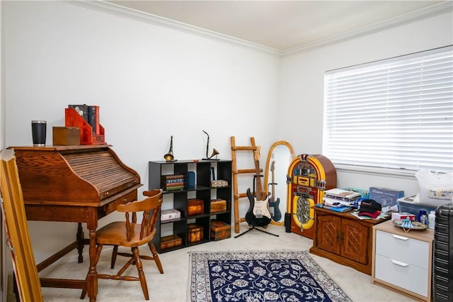 28729 Conejo View Dr, Agoura Hills, CA 91301 - home office with crown molding and light carpet