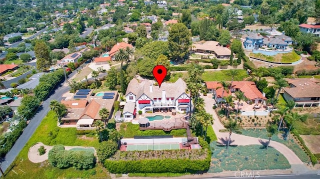 1532 Kensing Ln, North Tustin, CA 92705 - aerial view of residential area with a pool area