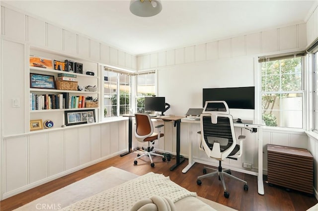 2319 S Corning St, Los Angeles, CA 90034 - office with wood finished floors and a decorative wall