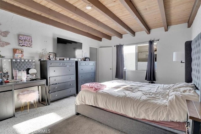 2212 Grant Ave, Redondo Beach, CA 90278 - bedroom with carpet flooring and wooden ceiling with exposed beams