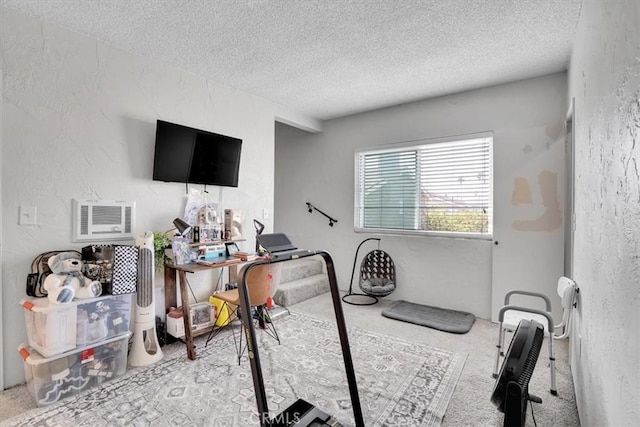 2212 Grant Ave, Redondo Beach, CA 90278 - carpeted bedroom featuring a textured ceiling and a textured wall