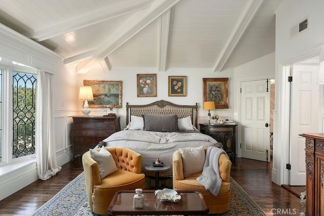 22372 Harwich Ln, Huntington Beach, CA 92646 - bedroom featuring dark wood-style floors and a wainscoted wall