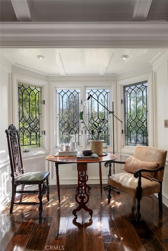 22372 Harwich Ln, Huntington Beach, CA 92646 - sunroom with plenty of natural light, coffered ceiling, and beam ceiling