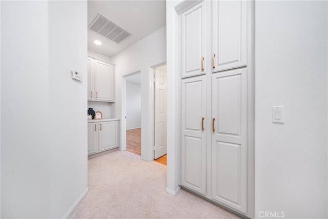 12800 N Overlook Dr, Rancho Cucamonga, CA 91739 - corridor with light carpet, baseboards, and recessed lighting