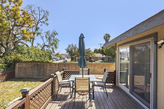 1025 Cachuma Ave Unit 32, Ventura, CA 93004 - wooden terrace featuring outdoor dining area