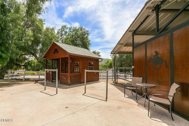 2735 Los Pinos Cir, Camarillo, CA 93012 - view of patio featuring an outbuilding
