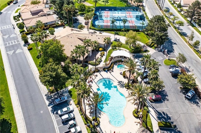 689 Twin Hills Dr, Banning, CA 92220 - aerial view of a pool area