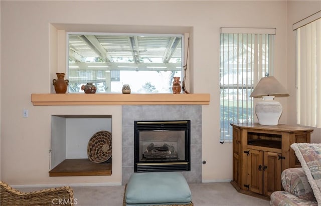 689 Twin Hills Dr, Banning, CA 92220 - detailed view of a fireplace and carpet flooring