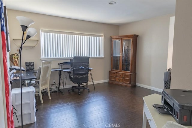 24048 Cruise Circle Dr, Canyon Lake, CA 92587 - office featuring wood finished floors and baseboards