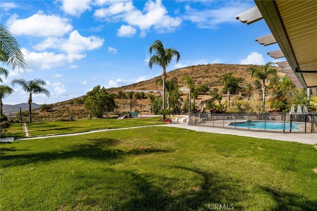 18936 Summerleaf Ln, Riverside, CA 92504 - view of yard featuring a mountain view and a patio area
