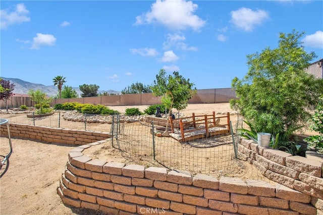 18603 Mecca St, Hesperia, CA 92345 - fenced backyard featuring a garden and a mountain view