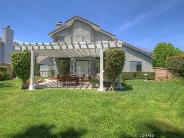 1400 Ashley Pl, Upland, CA 91784 - rear view of property with a pergola, a yard, stucco siding, and a patio area