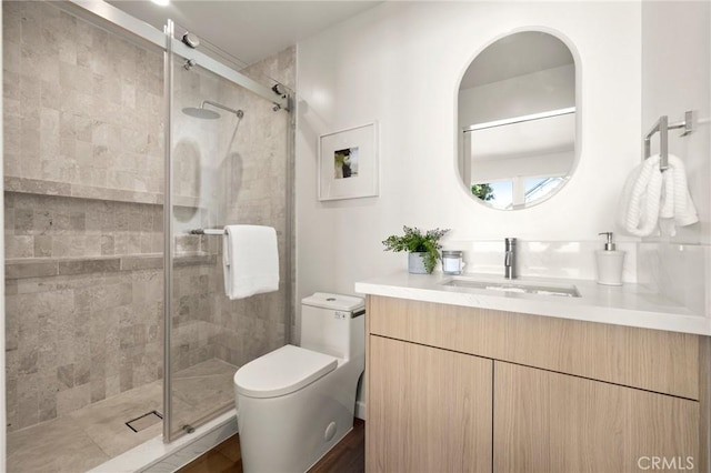 2009 Pattiz Ave, Long Beach, CA 90815 - full bathroom with vanity, a stall shower, and toilet