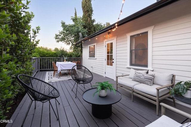 4865 Granada St, Los Angeles, CA 90042 - wooden deck featuring outdoor dining area and an outdoor living space