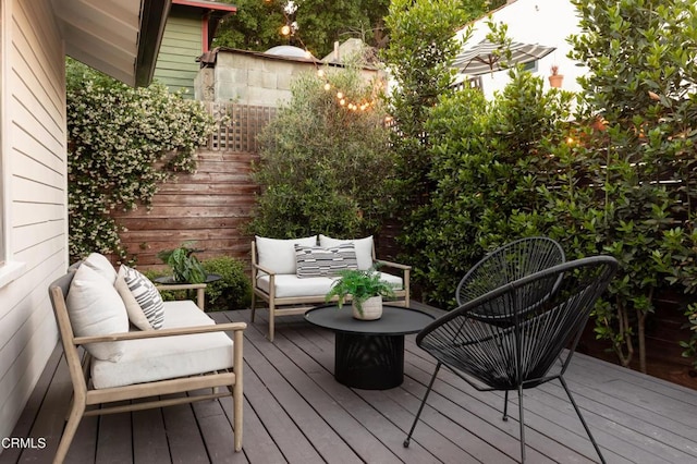 4865 Granada St, Los Angeles, CA 90042 - wooden terrace featuring an outdoor living space