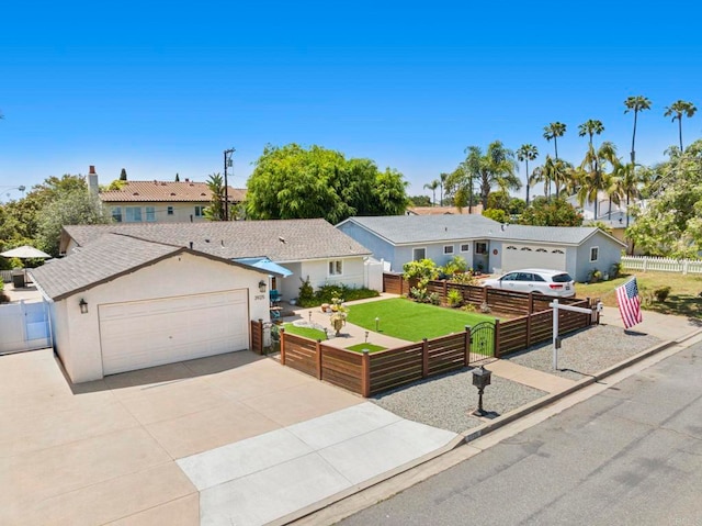 3925 Linmar Ln, Carlsbad, CA 92008 - single story home with driveway, an attached garage, stucco siding, and a residential view