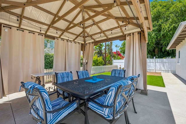 3925 Linmar Ln, Carlsbad, CA 92008 - fenced backyard featuring outdoor dining space, a gazebo, and a patio area