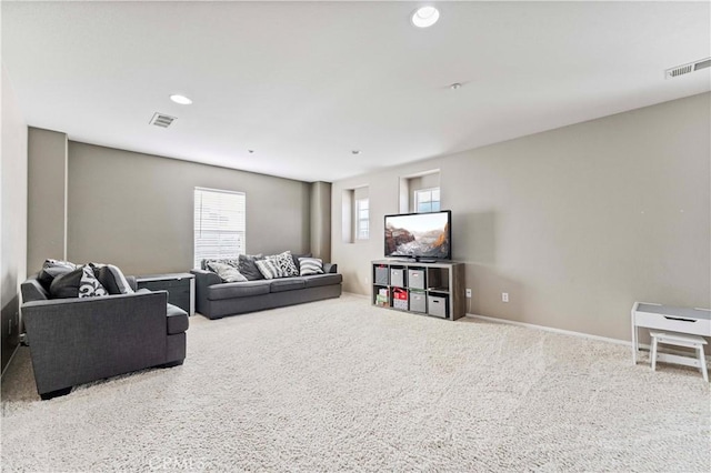 15601 N Peak Ln, Fontana, CA 92336 - living area featuring carpet flooring, recessed lighting, and baseboards