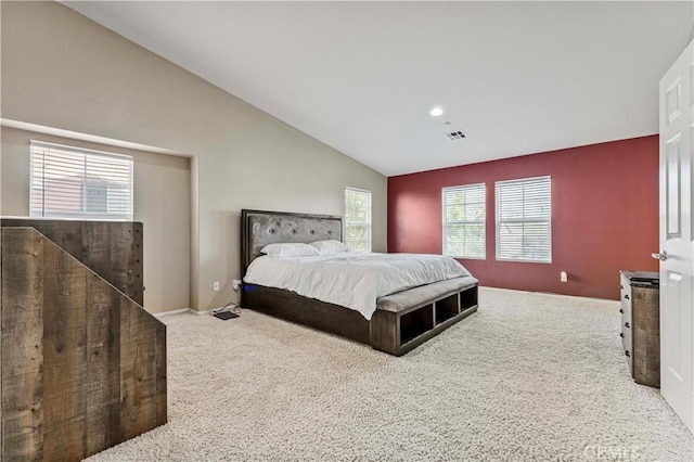 15601 N Peak Ln, Fontana, CA 92336 - carpeted bedroom with vaulted ceiling and recessed lighting