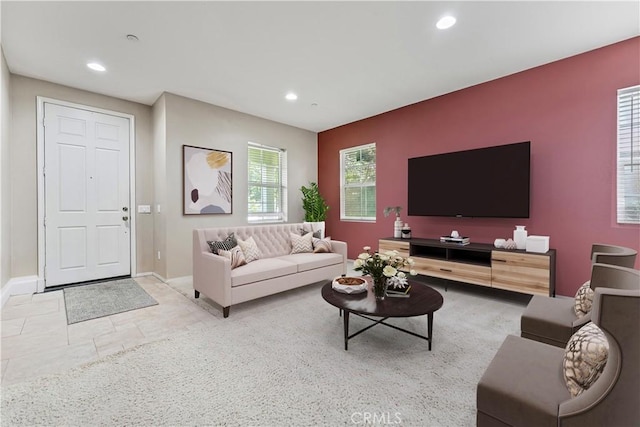15601 N Peak Ln, Fontana, CA 92336 - living room with recessed lighting and an accent wall