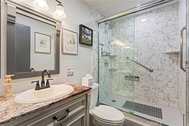 16080 San Jacinto Ave, Fontana, CA 92336 - full bathroom with toilet, vanity, and a marble finish shower