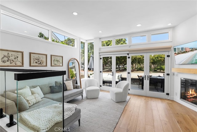 332 L St, Newport Beach, CA 92661 - living area with light wood-type flooring, recessed lighting, and french doors