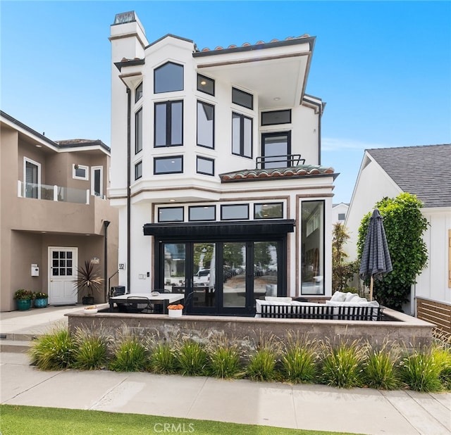 332 L St, Newport Beach, CA 92661 - view of front of house featuring stucco siding and a chimney