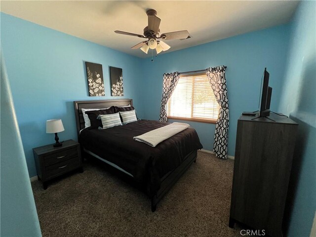22104 Mccarthy Dr, Tehachapi, CA 93561 - bedroom with carpet flooring, a ceiling fan, and baseboards